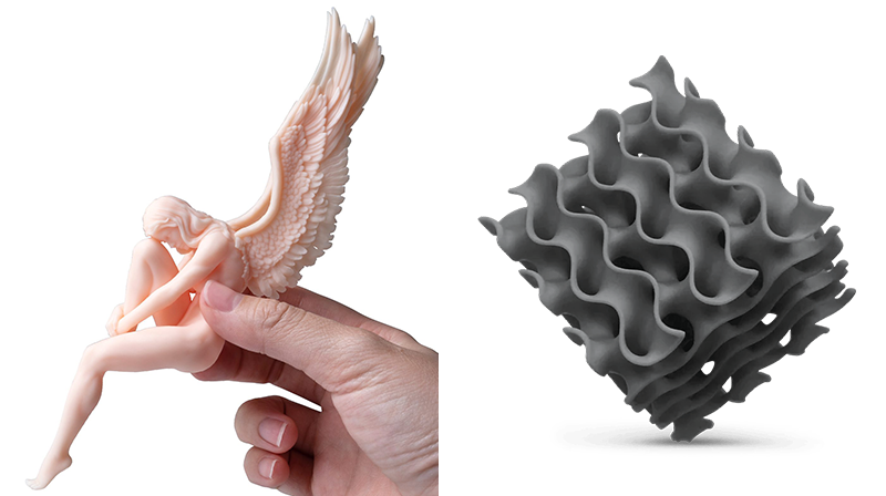 Modèles imprimés en 3D avec la résine Aqua 4K